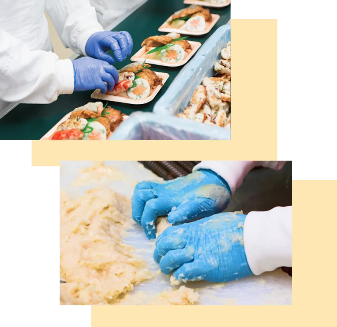 もりつけをしている写真