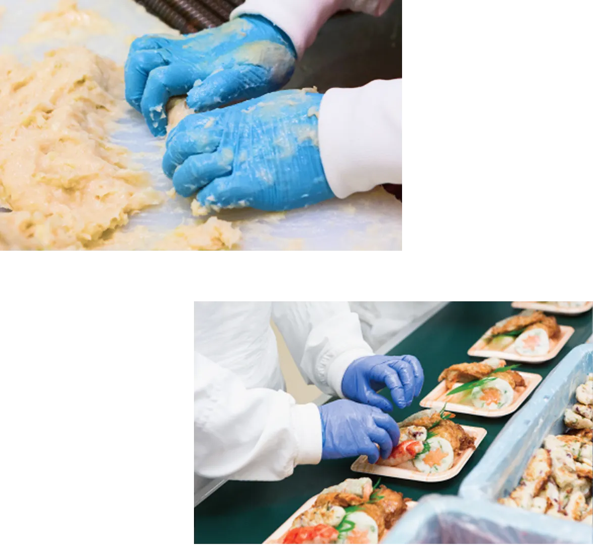 盛り付けをしている写真